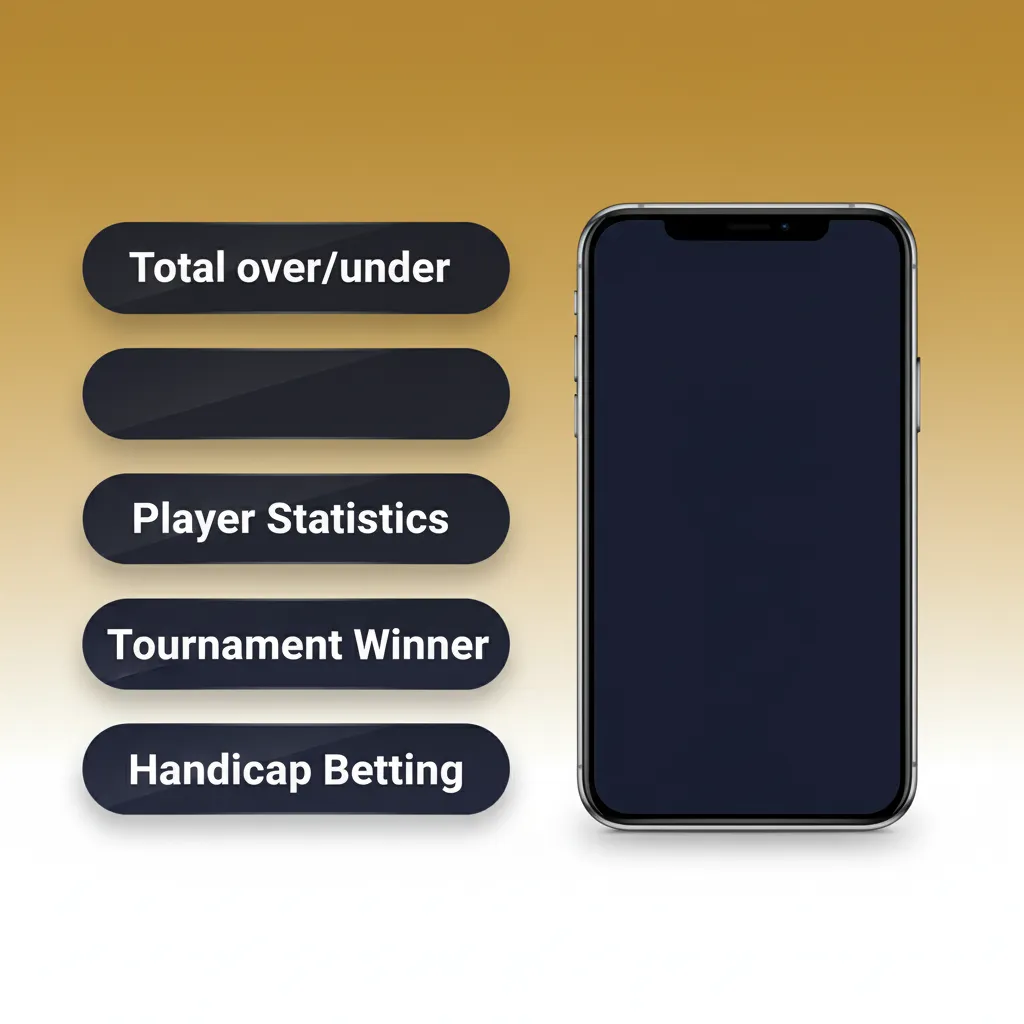 iOS screen listing bet types in MCW: Single, Accumulator, System, Handicap (Asian), Over/Under; mix markets to suit strategy.