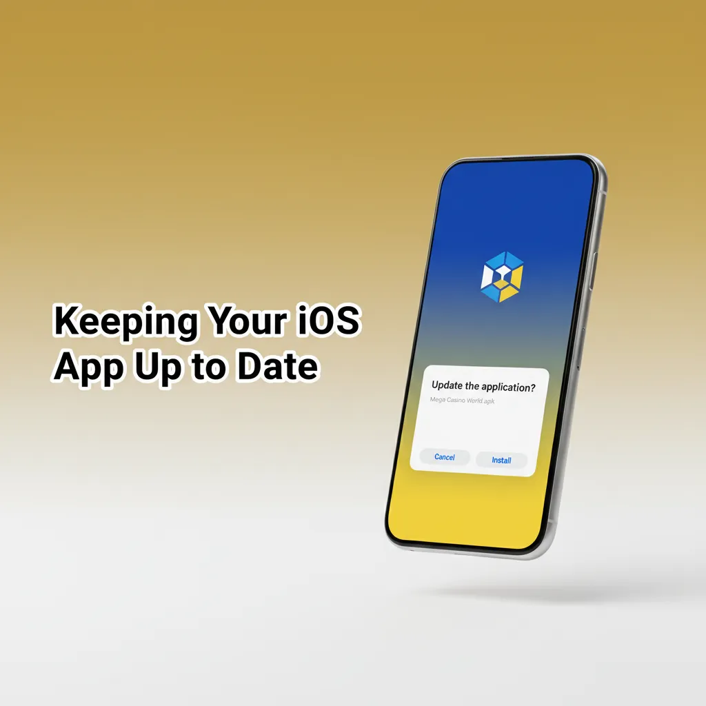 iPhone with iOS web app icon and refresh symbol, indicating automatic updates and current markets and games.